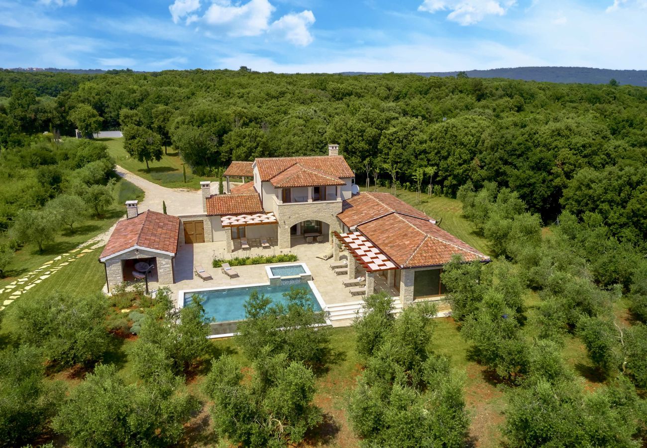 Villa in Šišan - Casa Ginetto for 8 people near Pula with infinity 45 m2 and extra kids pool & large garden