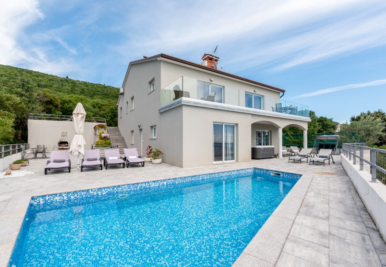 Villa in Viškovici - Villa Bella Vista for 8 people with sea view and heated pool